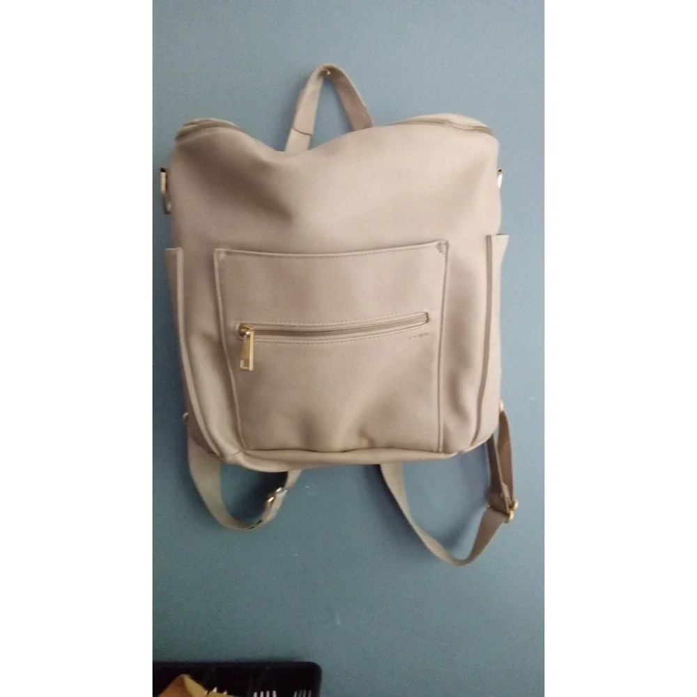 Fawn Design Backpack Convertible Diaper Bag‎ Blush Faux Leather